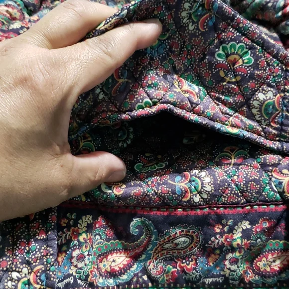 Vera Bradley Retired Collette Black Handbag / Purse (Fall 1995) - Picture 9 of 14